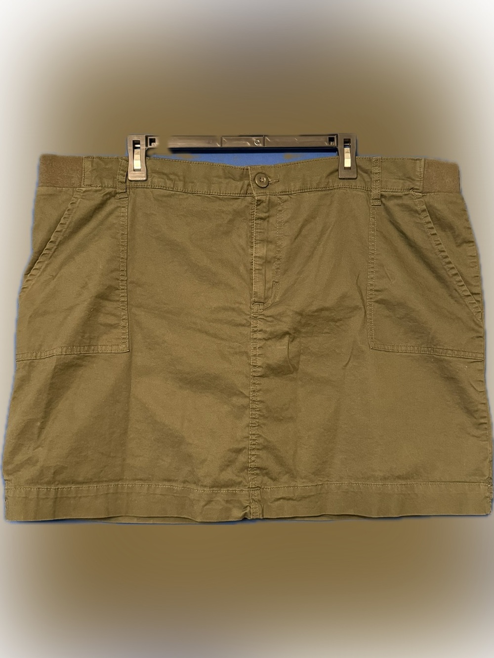 Lee Olive Mini Skort with Front Patch Pockets